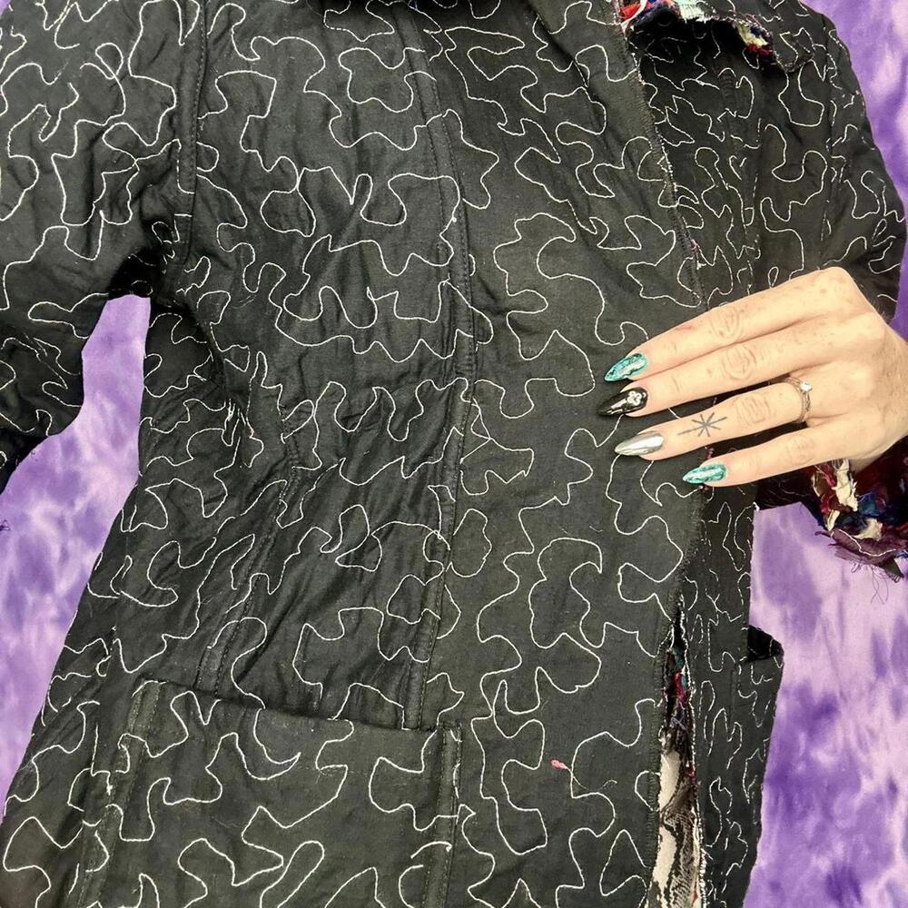 Multicolor Patchwork Fabric Applique Reversible J… - image 5